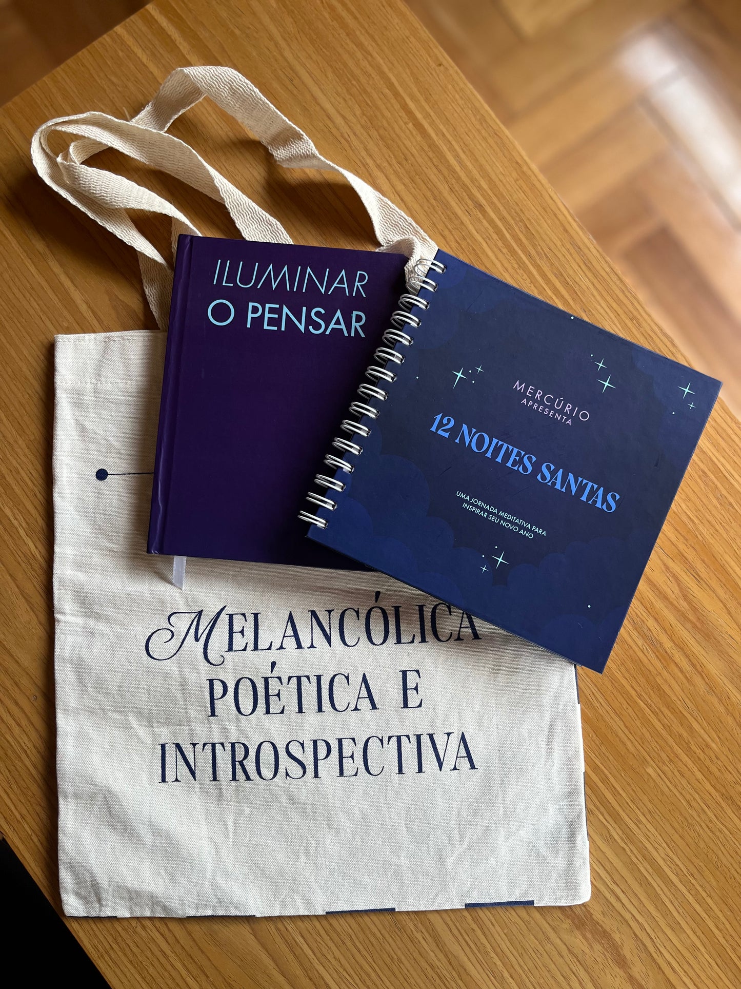 Kit PENSAR PROFUNDO — Journal 12 Noites + Caderno Pensar + Bolsa Melancólica
